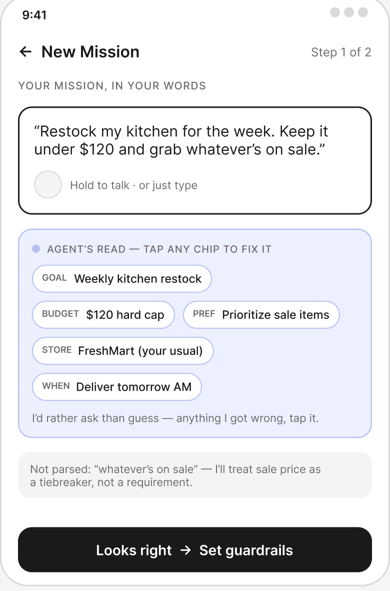 S2 · Intent wireframe